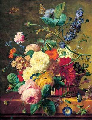 Jan van Huysum Basket of Flowers oil painting image
